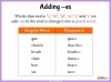 Adding s and es to Make Plural Words - Year 1 Teaching Resources (slide 7/25)